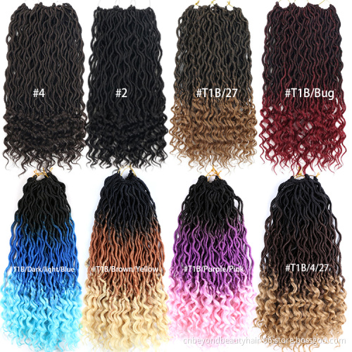 Synthetic Ombre wave  faux locs Spring Passion twist Crochet hair extension braids Curly ends